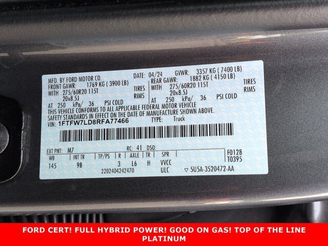 Certified 2024 Ford F150 Platinum w/ FX4 Off-Road Package AWD/4WD image 30