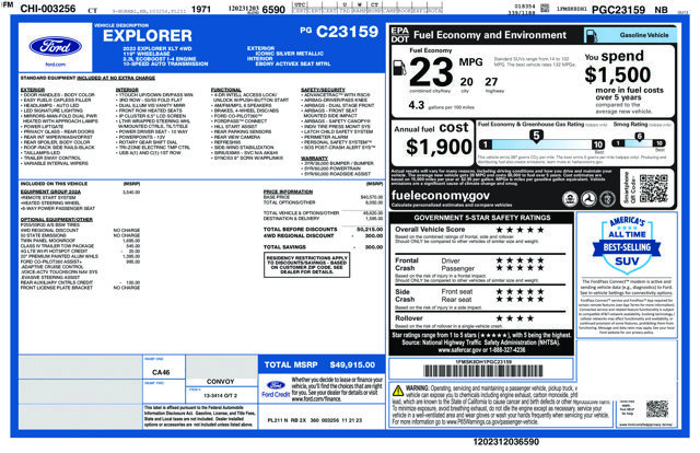 Certified 2023 Ford Explorer XLT w/ Equipment Group 202A AWD/4WD image 45