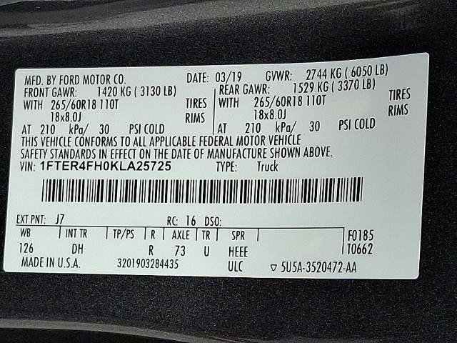 Certified 2019 Ford Ranger Lariat w/ Equipment Group 501A Mid image 27