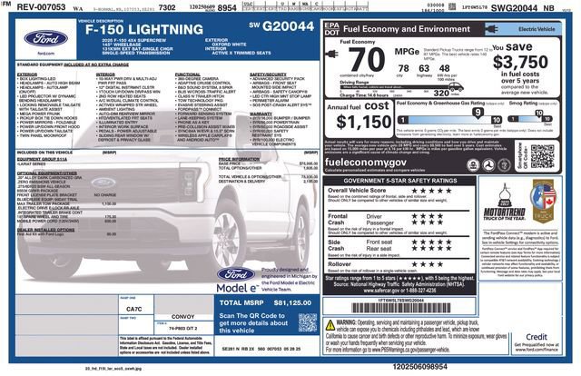 Certified 2025 Ford F150 Lightning Lariat w/ Max Trailer Tow Package image 45