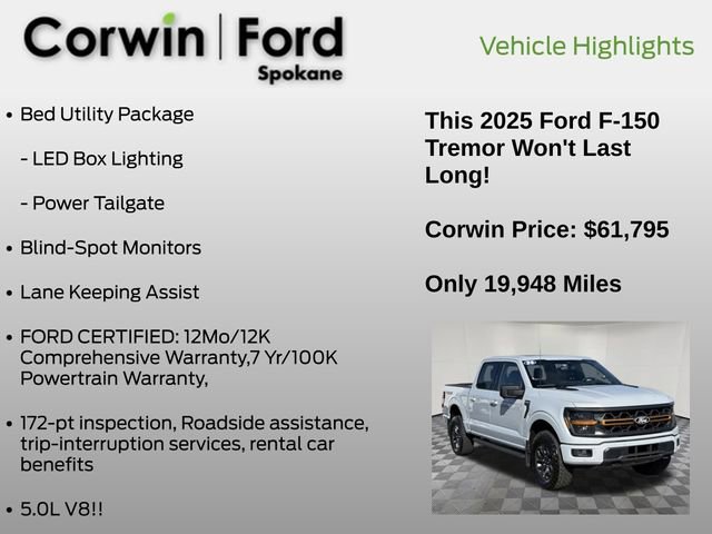 Certified 2025 Ford F150 Tremor w/ Mobile Office Package AWD/4WD image 12