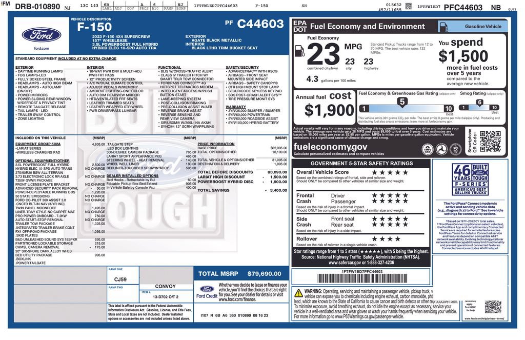 Certified 2023 Ford F150 Lariat w/ Equipment Group 502A High AWD/4WD image 17