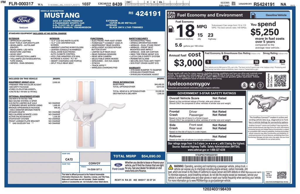 Certified 2024 Ford Mustang GT Premium RWD image 37