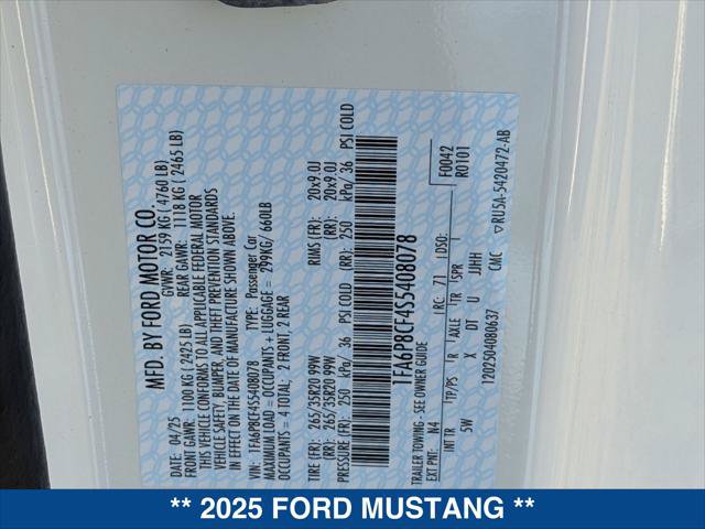 Certified 2025 Ford Mustang GT Premium w/ 60th Anniversary Package RWD image 22