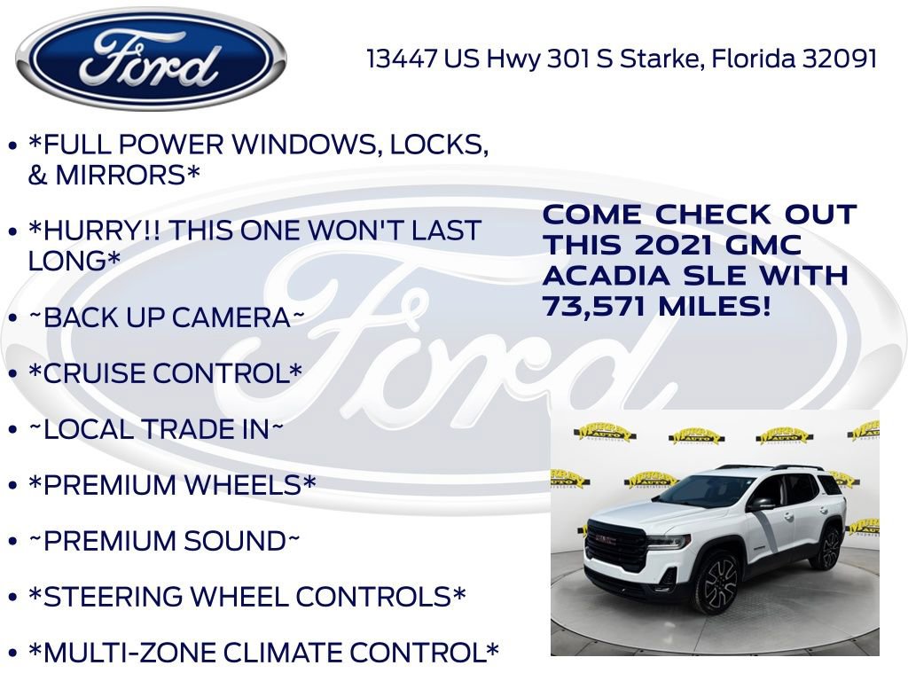 Used 2021 GMC Acadia SLE w/ Driver Convenience Package FWD image 10