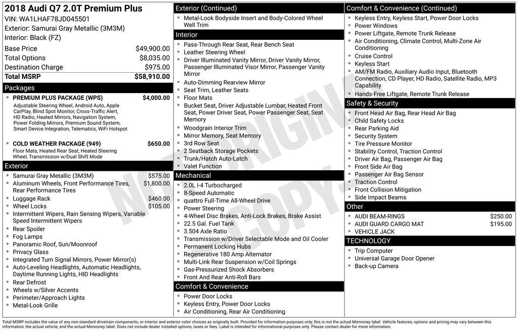 Used 2018 Audi Q7 2.0T Premium Plus w/ Premium Plus Package image 10