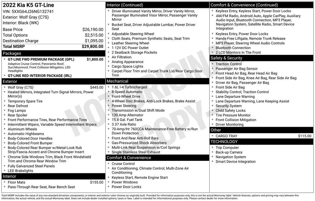 Used 2022 Kia K5 GT-Line w/ GT-Line FWD Premium Package image 30