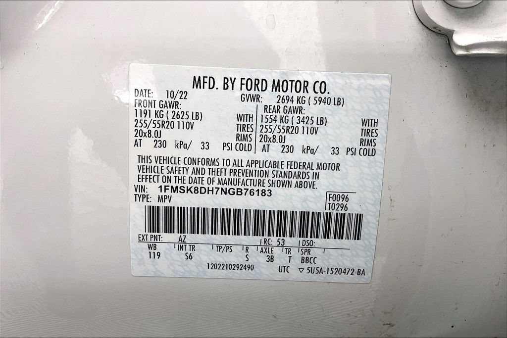Certified 2022 Ford Explorer XLT w/ Equipment Group 202A AWD/4WD image 36