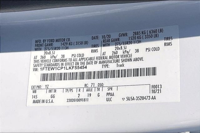 Certified 2020 Ford F150 XL w/ Equipment Group 101A Mid RWD image 34