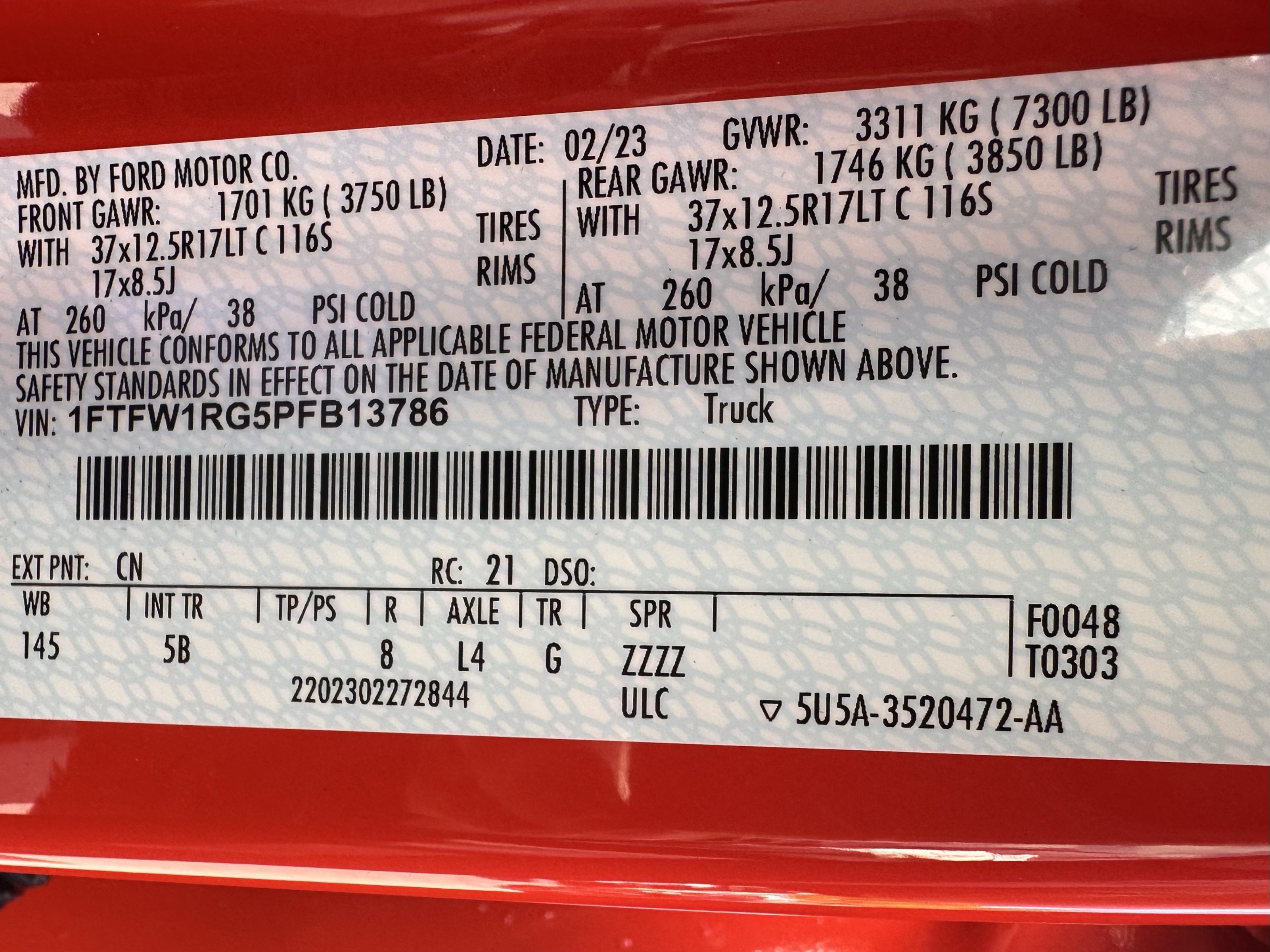 Certified 2023 Ford F150 Raptor w/ Raptor 37 Performance Package AWD/4WD image 33