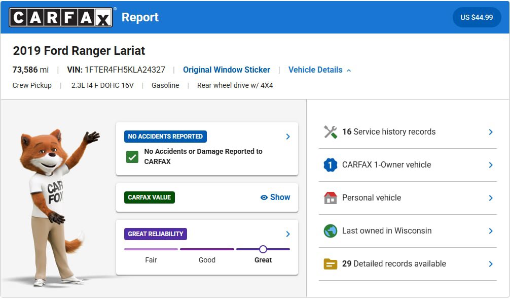 Certified 2019 Ford Ranger Lariat w/ Equipment Group 501A Mid AWD/4WD image 3