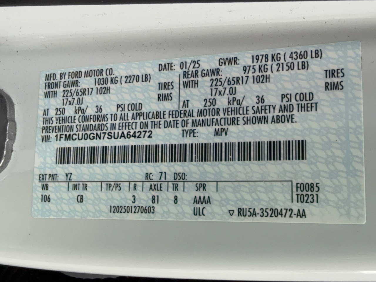 Certified 2025 Ford Escape Active FWD image 31