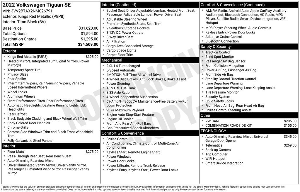Used 2022 Volkswagen Tiguan SE image 31