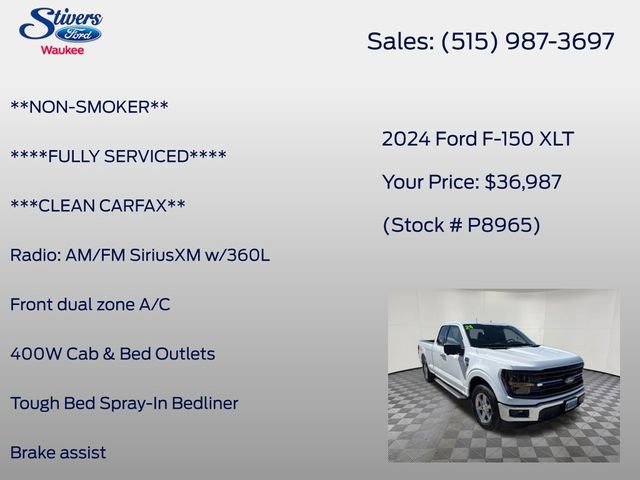 Certified 2024 Ford F150 XLT w/ Mobile Office Package RWD image 16