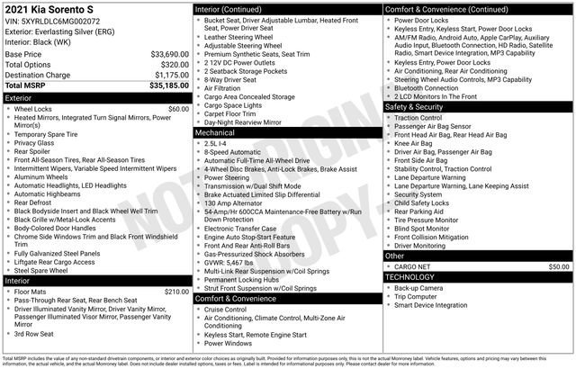 Used 2021 Kia Sorento S image 10