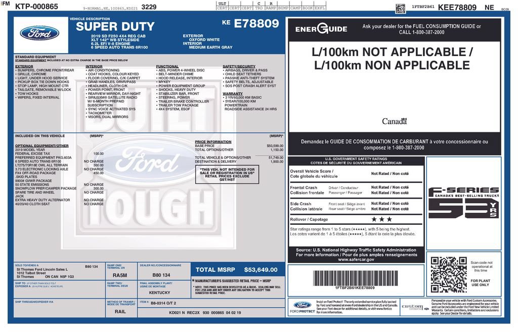 Certified 2019 Ford F250 XLT w/ FX4 Off-Road Package AWD/4WD image 18