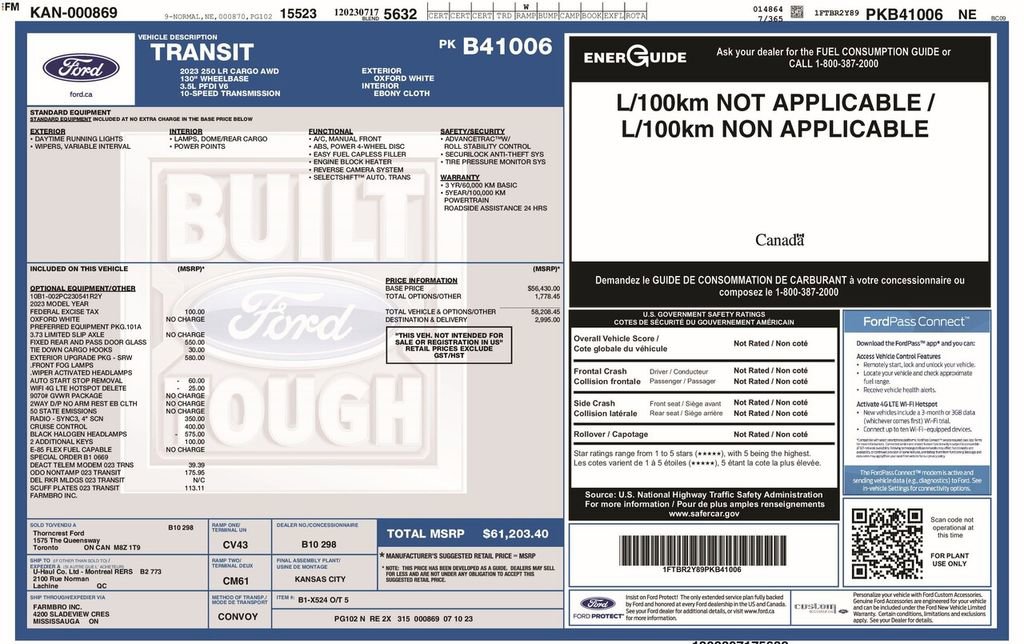 Certified 2023 Ford Transit 250 Low Roof AWD w/ Exterior Upgrade Package image 36