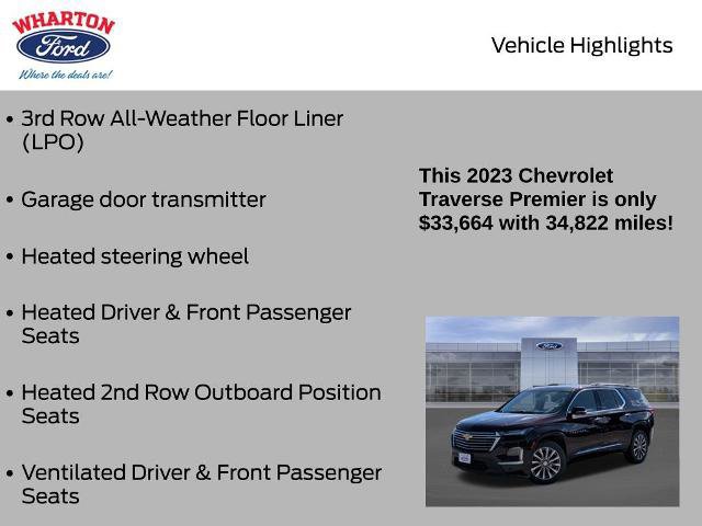 Used 2023 Chevrolet Traverse Premier w/ LPO, Floor Liner Package image 15
