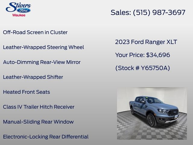 Certified 2023 Ford Ranger XLT w/ Equipment Group 302A High AWD/4WD image 40