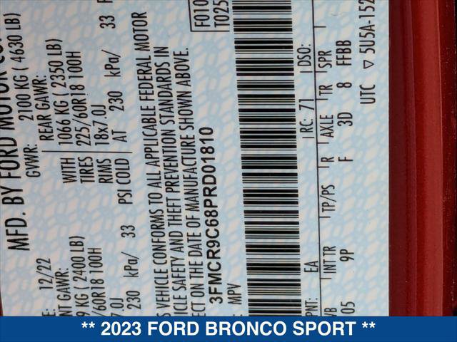Certified 2023 Ford Bronco Sport Outer Banks w/ Tech Package image 24