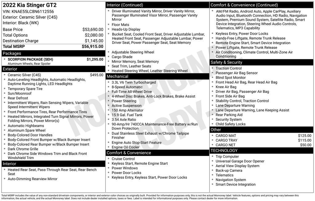 Used 2022 Kia Stinger GT2 w/ Scorpion Package image 9