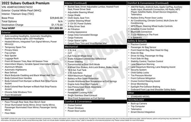 Used 2022 Subaru Outback Premium image 4