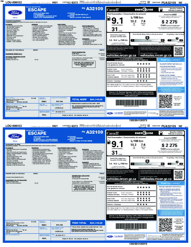 Certified 2023 Ford Escape Platinum AWD/4WD image 4