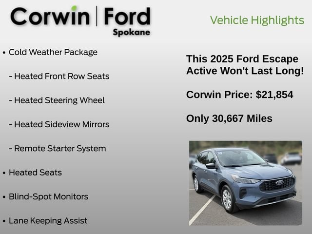 Certified 2025 Ford Escape Active AWD/4WD image 7