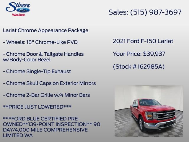 Certified 2021 Ford F150 Lariat w/ Max Trailer Tow Package AWD/4WD image 22
