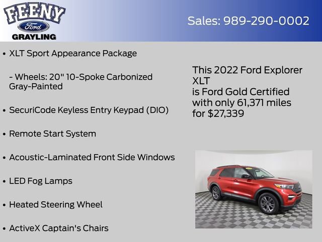 Certified 2022 Ford Explorer XLT w/ Equipment Group 202A image 13