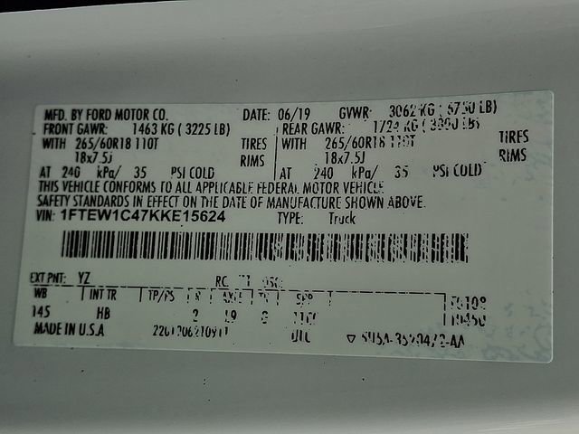 Certified 2019 Ford F150 Lariat w/ Max Trailer Tow Package RWD image 28