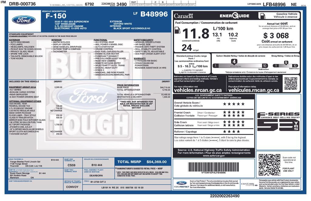 Certified 2020 Ford F150 XLT w/ Equipment Group 301A Mid AWD/4WD image 5