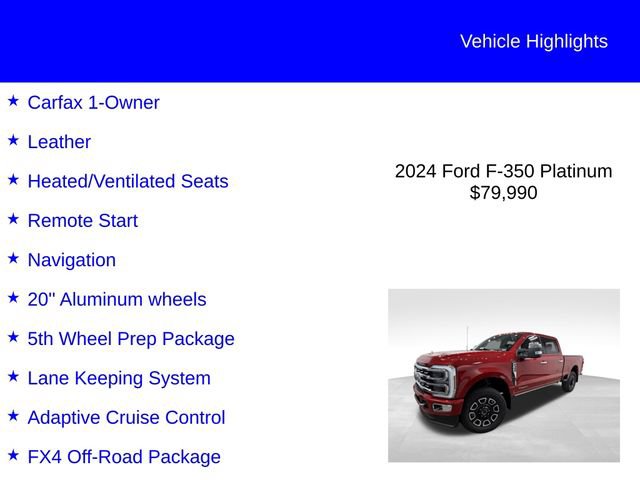 Certified 2024 Ford F350 Platinum AWD/4WD image 3