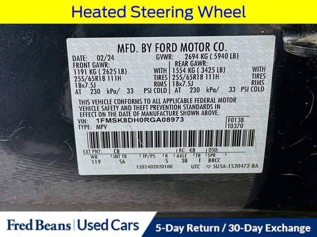 Certified 2024 Ford Explorer XLT w/ Equipment Group 202A AWD/4WD image 39