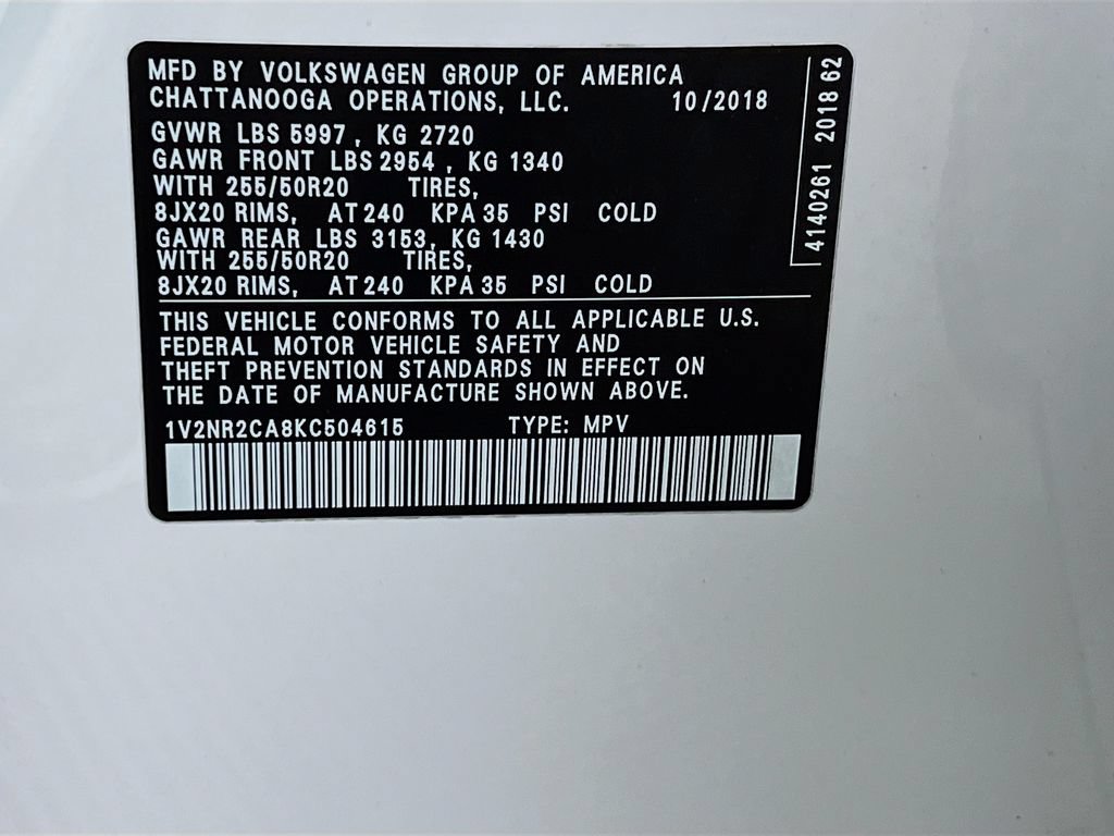 Used 2019 Volkswagen Atlas SEL Premium AWD/4WD image 40
