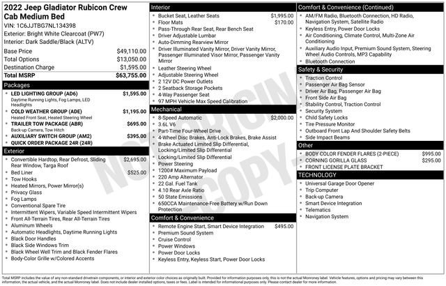 Used 2022 Jeep Gladiator Rubicon w/ LED Lighting Group image 37