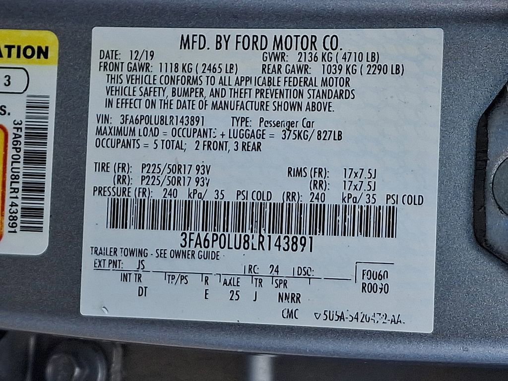 Certified 2020 Ford Fusion SE image 29
