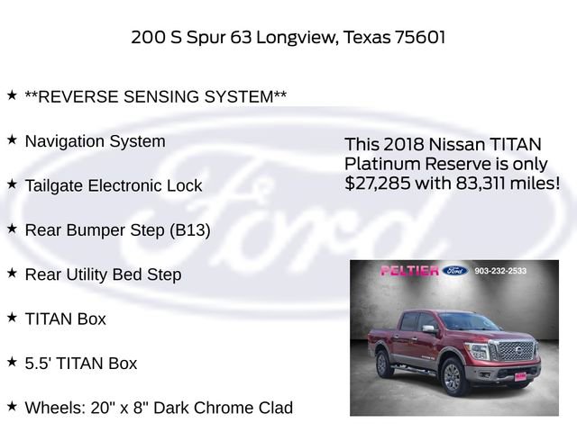 Used 2018 Nissan Titan Platinum Reserve w/ Platinum Utility Package AWD/4WD image 20