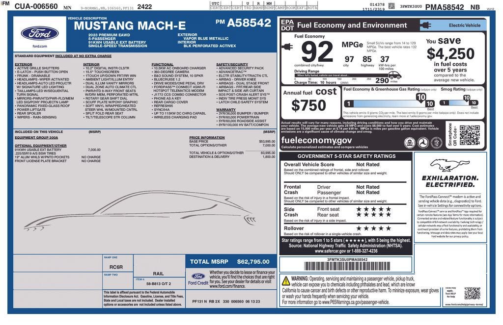 Certified 2023 Ford Mustang Mach-E Premium AWD/4WD image 40