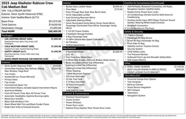 Used 2023 Jeep Gladiator Rubicon w/ LED Lighting Group image 36