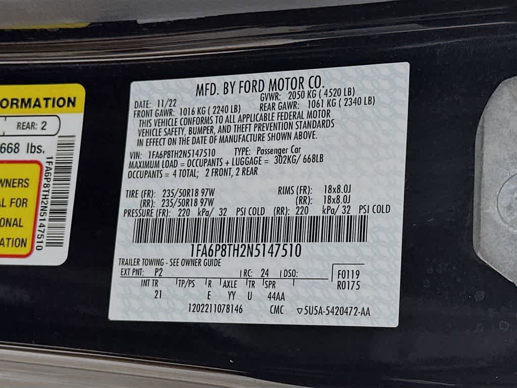 Certified 2022 Ford Mustang Coupe w/ Equipment Group 101A RWD image 21