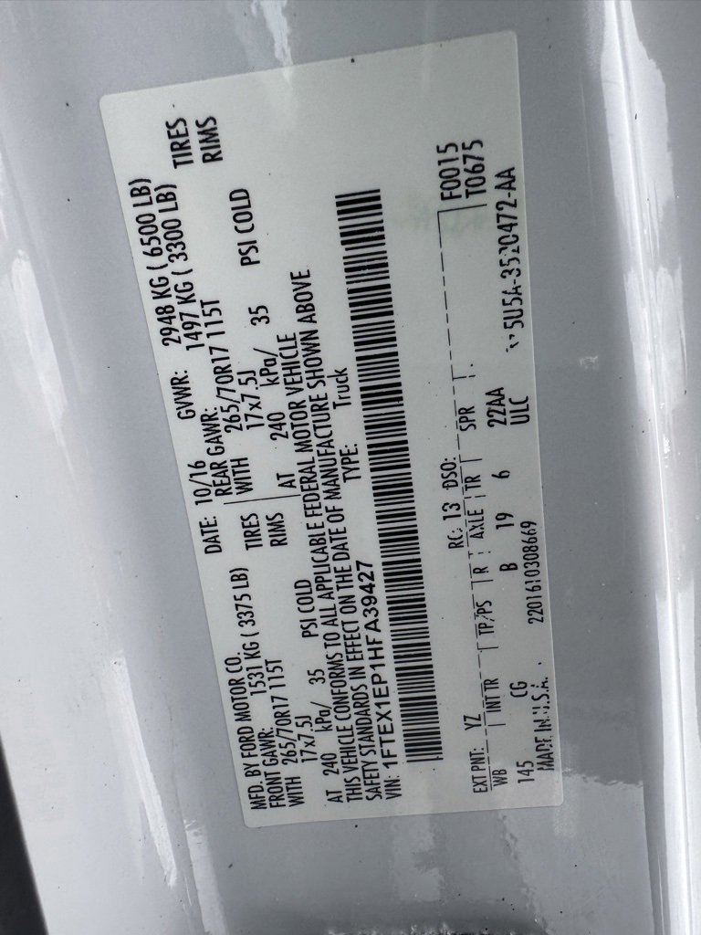 Certified 2017 Ford F150 XL w/ Equipment Group 101A Mid image 17