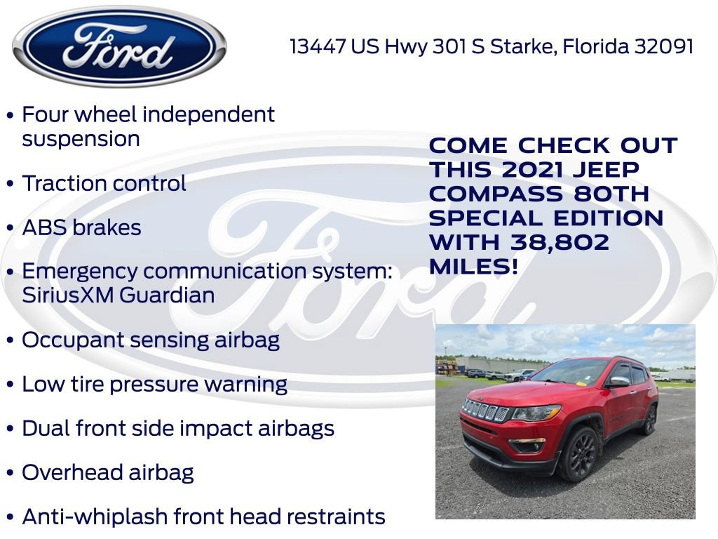 Used 2021 Jeep Compass Latitude w/ Sun and Sound Group AWD/4WD image 17