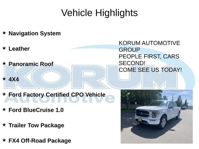 Certified 2023 Ford F150 Platinum w/ FX4 Off-Road Package AWD/4WD image 4