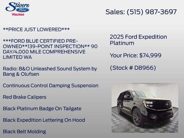 Certified 2025 Ford Expedition Platinum w/ Stealth Performance Package AWD/4WD image 28