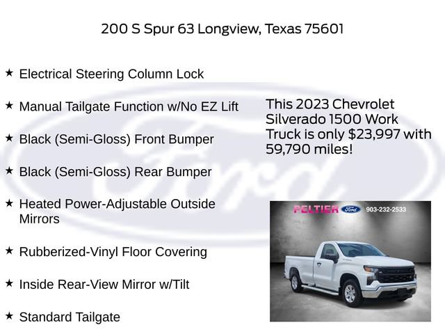 Used 2023 Chevrolet Silverado 1500 W/T w/ WT Fleet Convenience Package RWD image 20