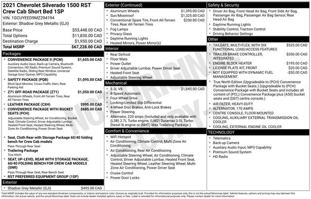 Used 2021 Chevrolet Silverado 1500 RST w/ Convenience Package II AWD/4WD image 3