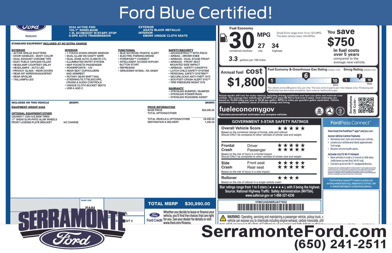 Certified 2024 Ford Escape Active FWD image 16