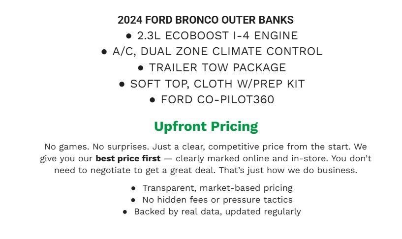 Certified 2024 Ford Bronco Outer Banks AWD/4WD image 2