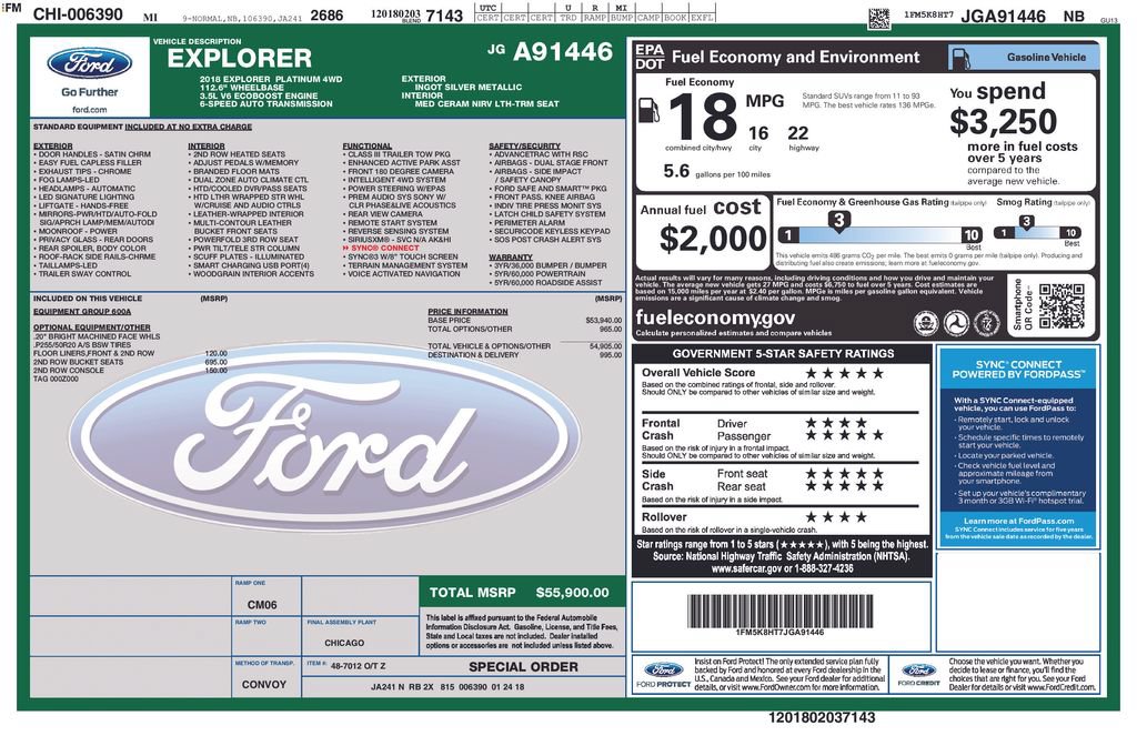 Certified 2018 Ford Explorer Platinum AWD/4WD image 53